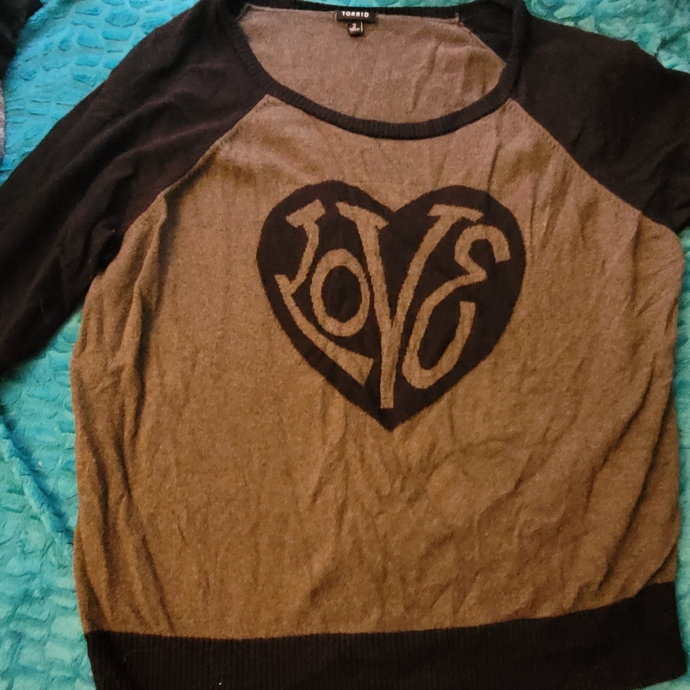 TORRID Raglan Color Block Sweater. Plus 2x - Picture 6 of 7